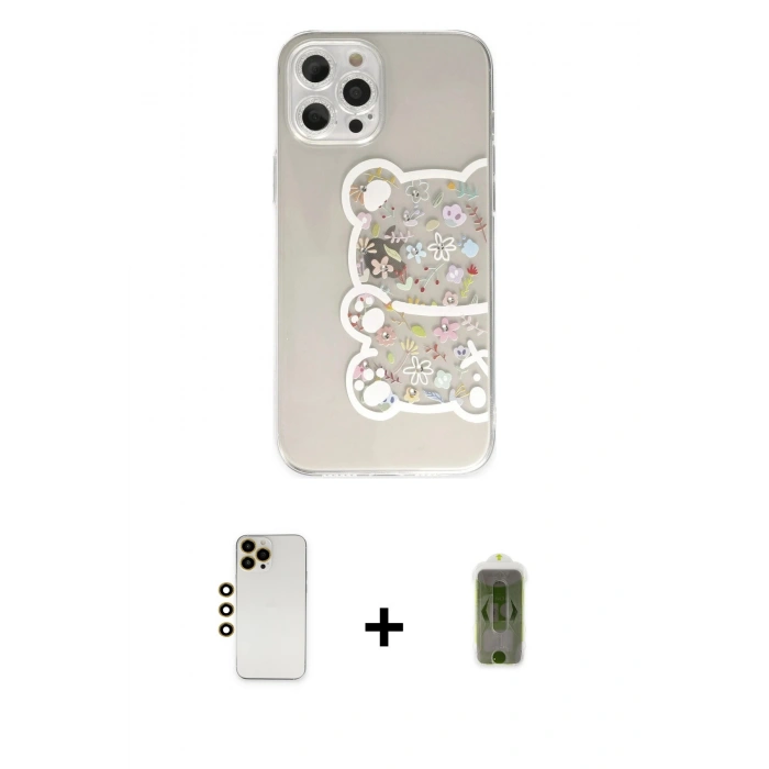 MARSİLYAN™- iPhone 12 Pro Max Kılıf Eksen Asil Prime - Siyah Joko Magic 5D Hayalet Cam + Shine Kamera Lens - GD
