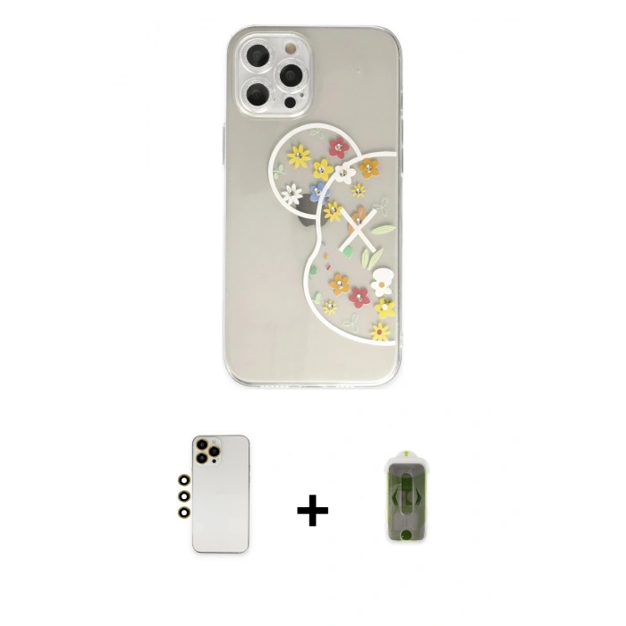 MARSİLYAN™- iPhone 12 Pro Max Kılıf Eksen Asil Prime - Siyah Joko Magic 5D Hayalet Cam + Shine Kamera Lens - GD
