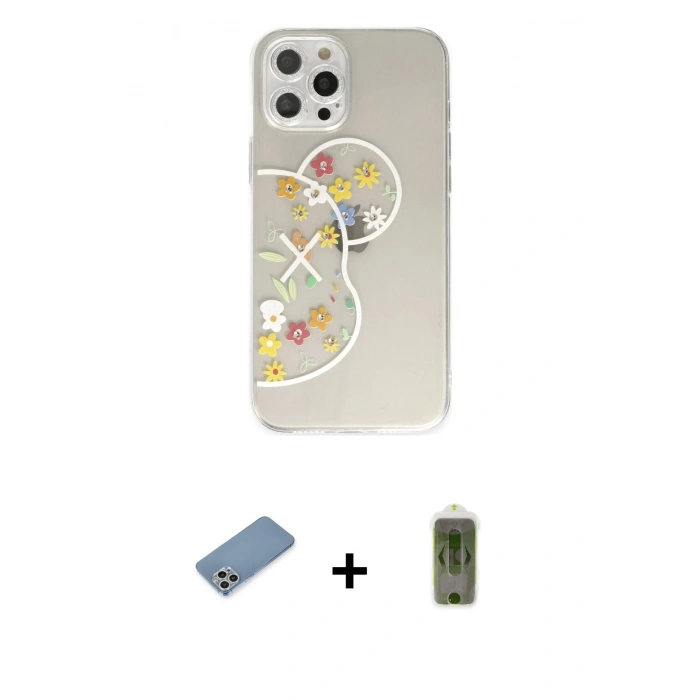 MARSİLYAN™- iPhone 12 Pro Max Kılıf Eksen Asil Prime - Siyah Joko Magic 5D Hayalet Cam + Shine Kamera Lens Koruma Cam - GS