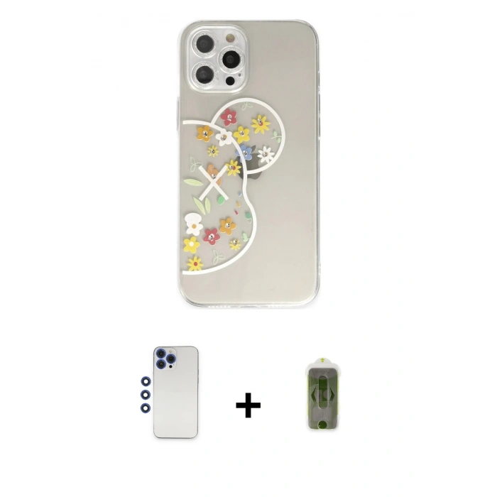 MARSİLYAN™- iPhone 12 Pro Max Kılıf Eksen Asil Prime - Siyah Joko Magic 5D Hayalet Cam + Shine Kamera Lens - LT