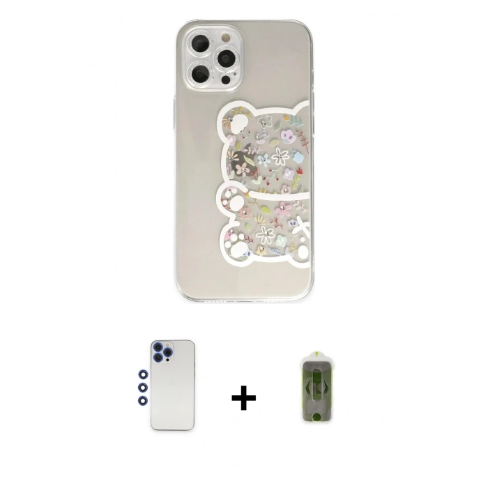 MARSİLYAN™- iPhone 12 Pro Max Kılıf Eksen Asil Prime - Siyah Joko Magic 5D Hayalet Cam + Shine Kamera Lens - LT