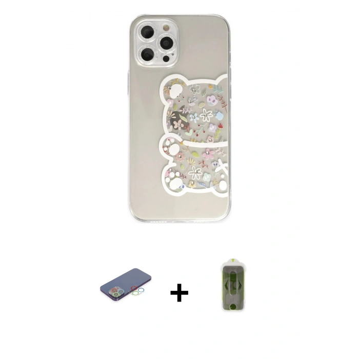 MARSİLYAN™- iPhone 12 Pro Max Kılıf Eksen Asil Prime - Siyah Joko Magic 5D Hayalet Cam + Renkli Kamera Lens Koruma Cam - MI