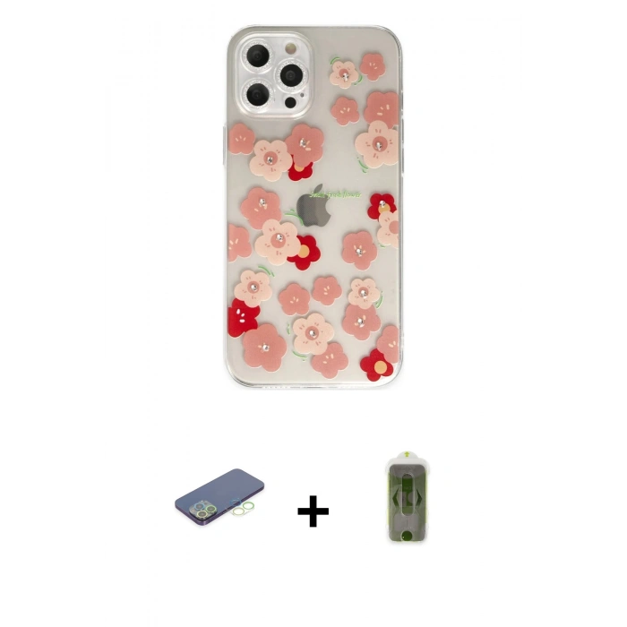 MARSİLYAN™- iPhone 12 Pro Max Kılıf Eksen Asil Prime - Siyah Joko Magic 5D Hayalet Cam + Renkli Kamera Lens Koruma Cam - YL