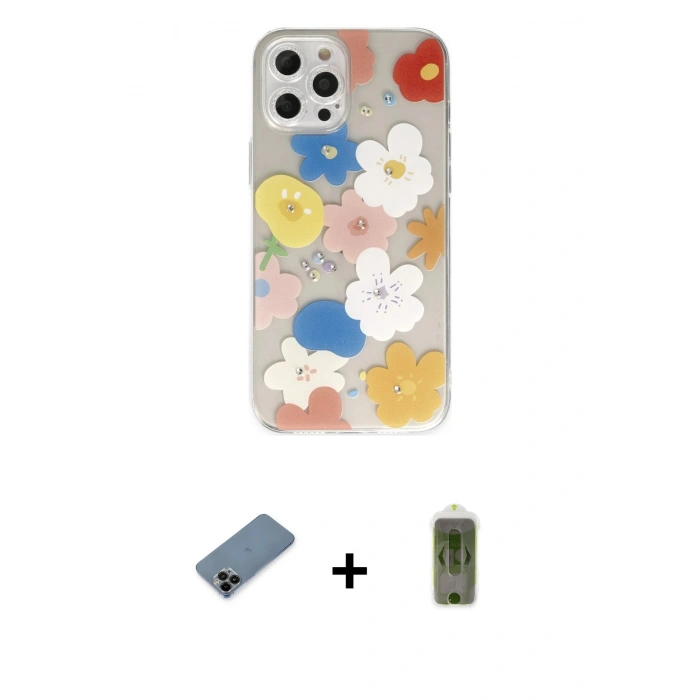 MARSİLYAN™- iPhone 12 Pro Max Kılıf Eksen Asil Prime - Siyah Joko Magic 5D Hayalet Cam + Shine Kamera Lens Koruma Cam - SH