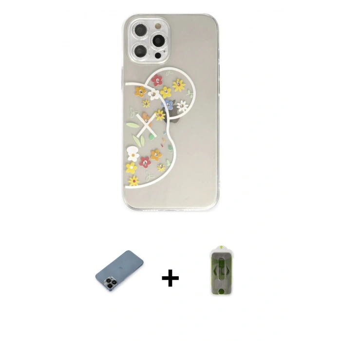 MARSİLYAN™- iPhone 12 Pro Max Kılıf Eksen Asil Prime - Siyah Joko Magic 5D Hayalet Cam + Shine Kamera Lens Koruma Cam - SH