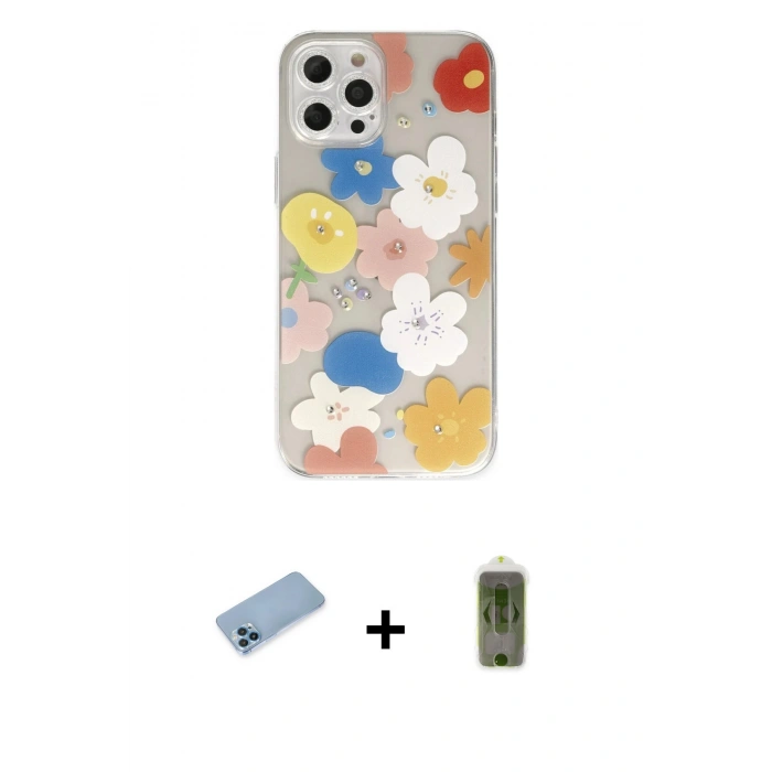 MARSİLYAN™- iPhone 12 Pro Max Kılıf Eksen Asil Prime - Siyah Joko Magic 5D Hayalet Cam + Shine Kamera Lens Koruma Cam - MI