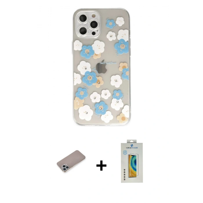 MARSİLYAN™- iPhone 12 Pro Max Kılıf Eksen Asil Prime - Siyah Polymer Nano Ekran Koruyucu + Shine Kamera Lens Koruma Cam - SABE