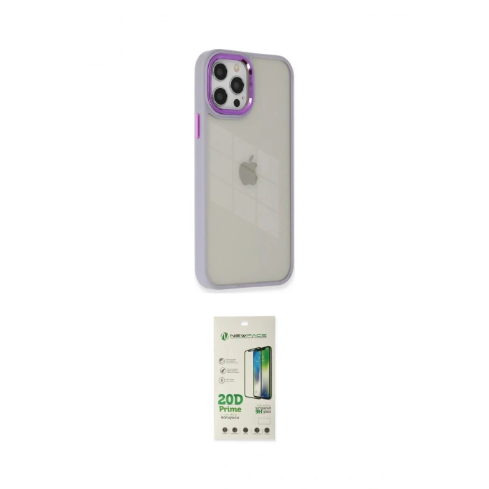 MARSİLYAN™- iPhone 12 Pro Max Kılıf Eksen Doku Prime - Siyah 20D Premium Cam Ekran Koruyucu