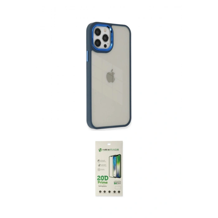 MARSİLYAN™- iPhone 12 Pro Max Kılıf Eksen Doku Prime - Siyah 20D Premium Cam Ekran Koruyucu