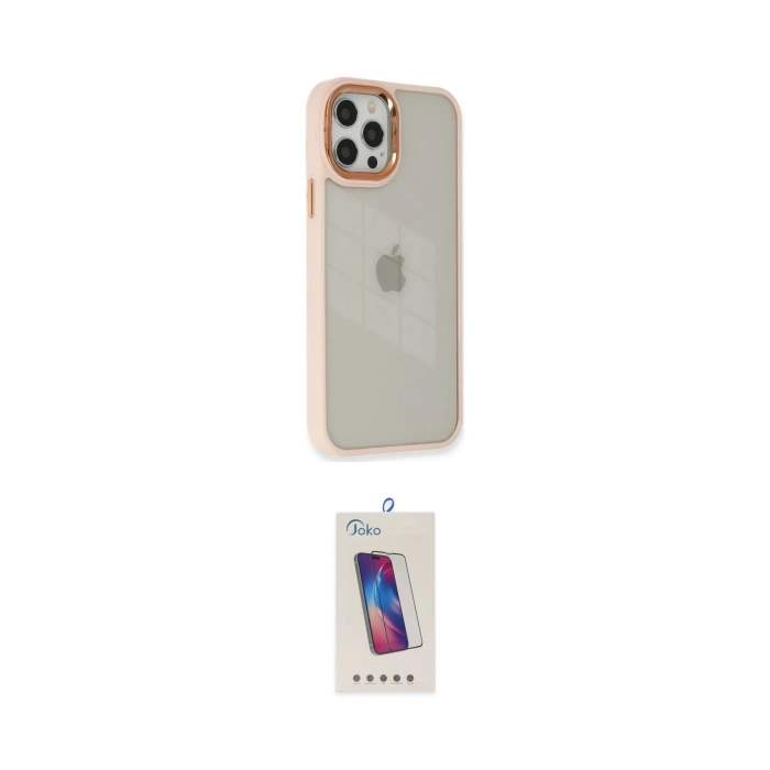 MARSİLYAN™- iPhone 12 Pro Max Kılıf Eksen Doku Prime - Siyah Joko 5D Cam
