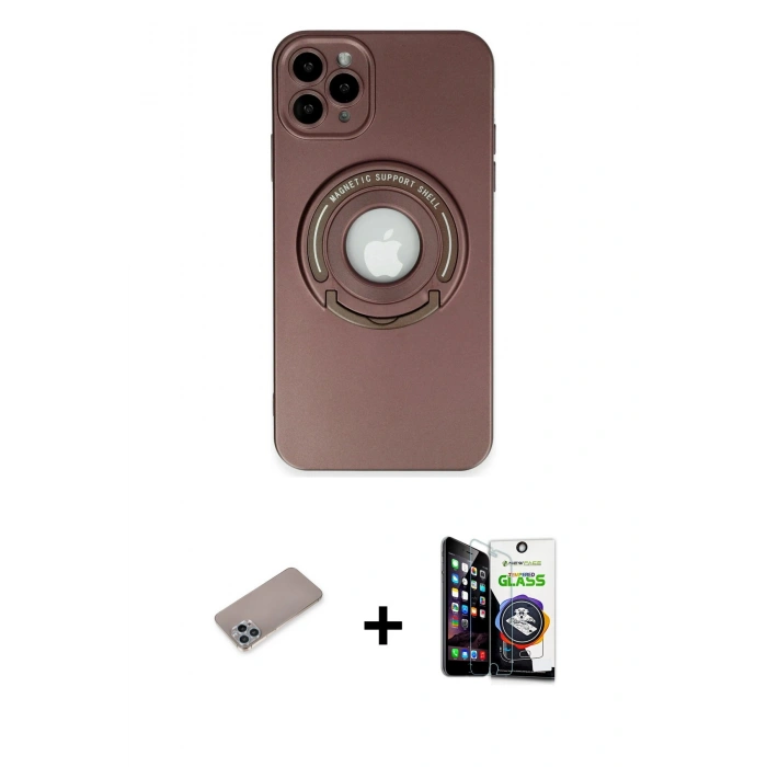 MARSİLYAN™- iPhone 12 Pro Max Kılıf Eksen Klasik Prime - Şeffaf Temperli Cam Ekran Koruyucu + Shine Kamera Lens Koruma Cam - SABE
