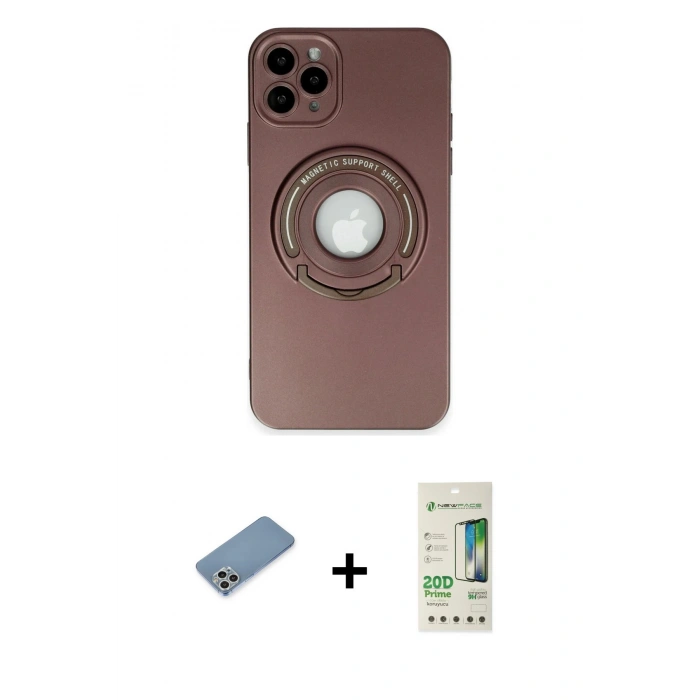 MARSİLYAN™- iPhone 12 Pro Max Kılıf Eksen Klasik Prime - Siyah 20D Premium Cam Ekran Koruyucu + Shine Kamera Lens Koruma Cam - GS