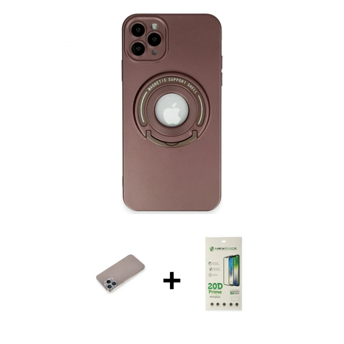 MARSİLYAN™- iPhone 12 Pro Max Kılıf Eksen Klasik Prime - Siyah 20D Premium Cam Ekran Koruyucu + Sierra Blue Shine Kamera Lens Koruma Cam