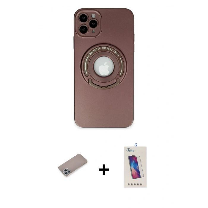 MARSİLYAN™- iPhone 12 Pro Max Kılıf Eksen Klasik Prime - Siyah Joko 5D Cam + Shine Kamera Lens Koruma Cam - SABE