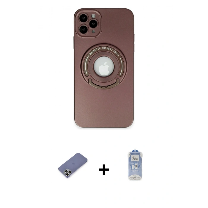 MARSİLYAN™- iPhone 12 Pro Max Kılıf Eksen Klasik Prime - Siyah Joko Magic 5D Cam + Metal Kamera Lens Koruma Cam - GD