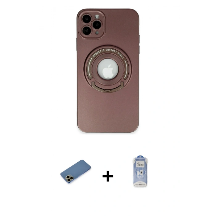 MARSİLYAN™- iPhone 12 Pro Max Kılıf Eksen Klasik Prime - Siyah Joko Magic 5D Cam + Shine Kamera Lens Koruma Cam - GD