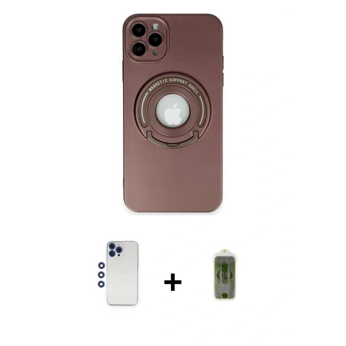 MARSİLYAN™- iPhone 12 Pro Max Kılıf Eksen Klasik Prime - Siyah Joko Magic 5D Hayalet Cam + Shine Kamera Lens - LT