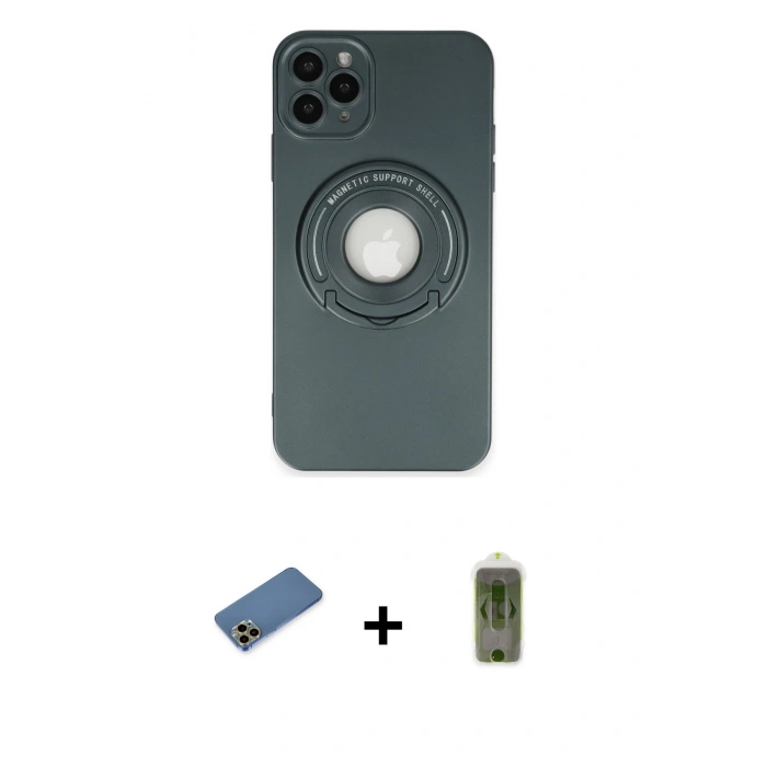 MARSİLYAN™- iPhone 12 Pro Max Kılıf Eksen Klasik Prime - Siyah Joko Magic 5D Hayalet Cam + Shine Kamera Lens Koruma Cam - GD