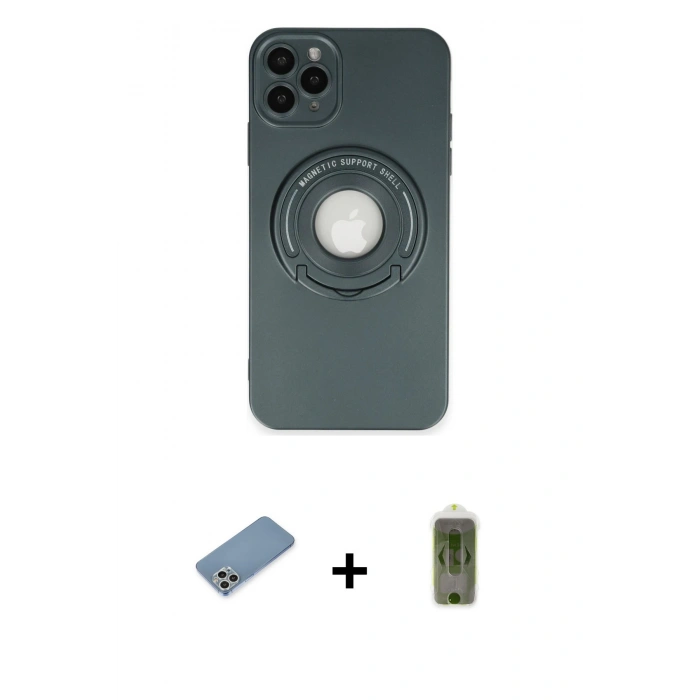 MARSİLYAN™- iPhone 12 Pro Max Kılıf Eksen Klasik Prime - Siyah Joko Magic 5D Hayalet Cam + Shine Kamera Lens Koruma Cam - GS