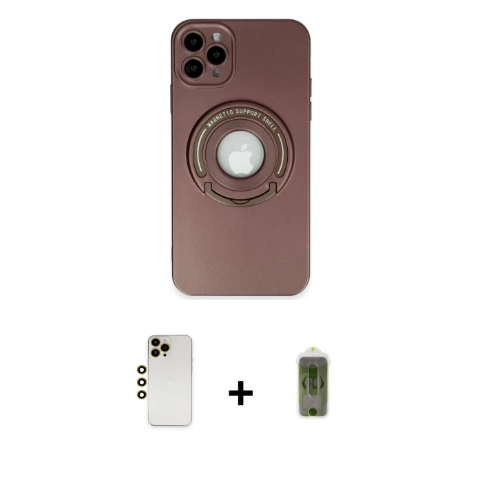 MARSİLYAN™- iPhone 12 Pro Max Kılıf Eksen Klasik Prime - Siyah Joko Magic 5D Hayalet Cam + Shine Kamera Lens - GD