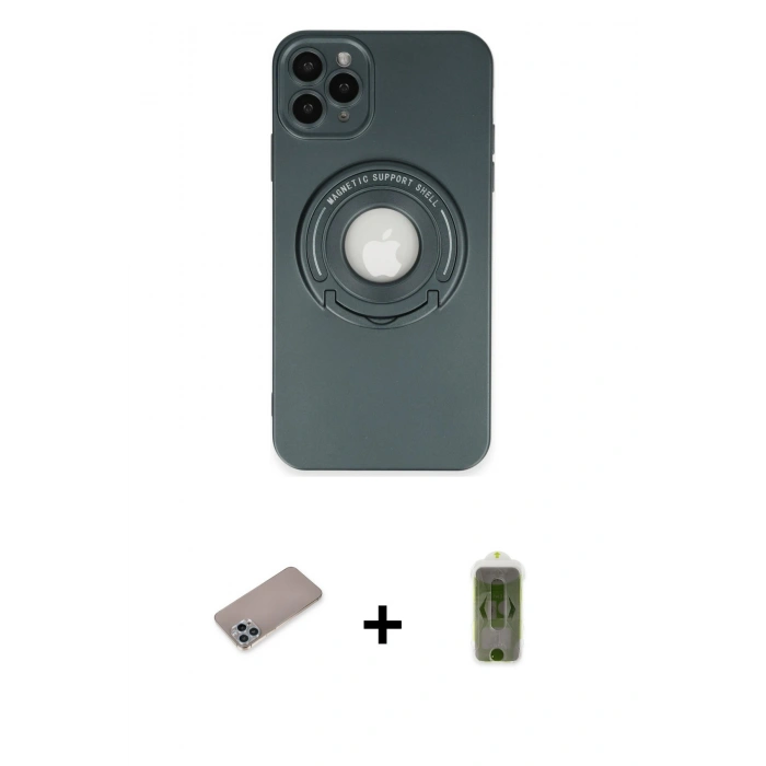 MARSİLYAN™- iPhone 12 Pro Max Kılıf Eksen Klasik Prime - Siyah Joko Magic 5D Hayalet Cam + Shine Kamera Lens Koruma Cam - SABE