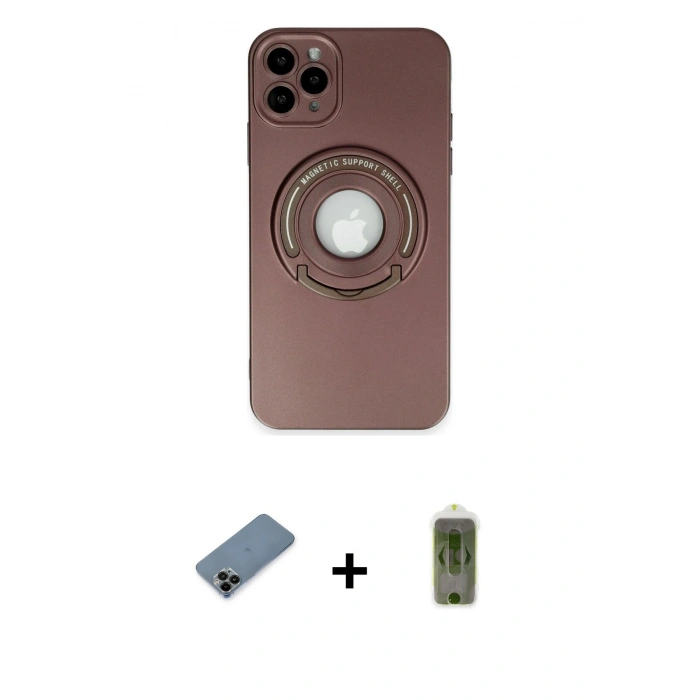 MARSİLYAN™- iPhone 12 Pro Max Kılıf Eksen Klasik Prime - Siyah Joko Magic 5D Hayalet Cam + Shine Kamera Lens Koruma Cam - SH