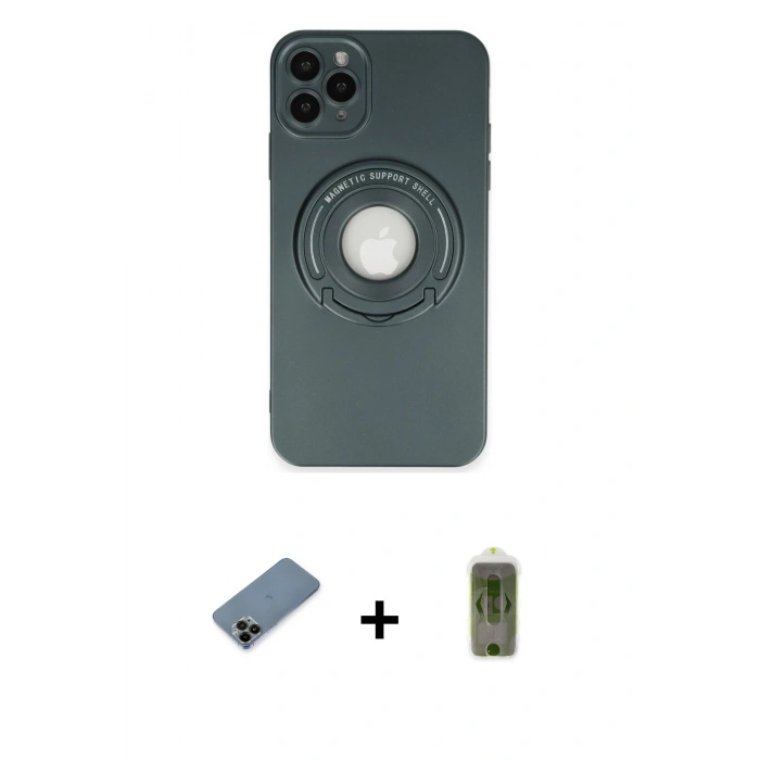 MARSİLYAN™- iPhone 12 Pro Max Kılıf Eksen Klasik Prime - Siyah Joko Magic 5D Hayalet Cam + Shine Kamera Lens Koruma Cam - SH