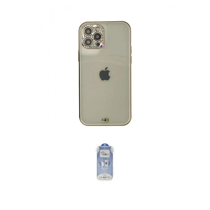 MARSİLYAN™- iPhone 12 Pro Max Kılıf Eksen Minimal Koleksiyonu - Siyah Joko Magic 5D Cam