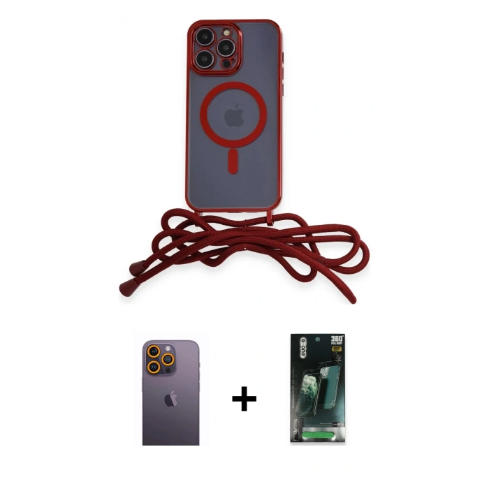 MARSİLYAN™- iPhone 12 Pro Max Kılıf Eksen Özel Seri - Şeffaf 360 Full Body Arka Koruyucu + Sarı Neon Fosforlu Kamera Lens