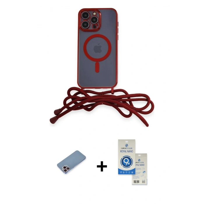 MARSİLYAN™- iPhone 12 Pro Max Kılıf Eksen Özel Seri - Şeffaf Royal Nano Ekran Koruyucu + Shine Kamera Lens Koruma Cam - PE