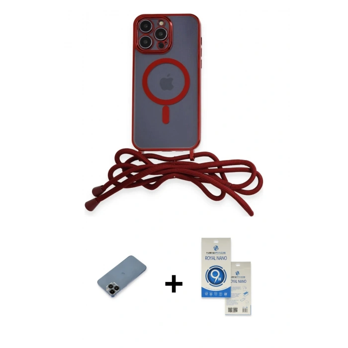 MARSİLYAN™- iPhone 12 Pro Max Kılıf Eksen Özel Seri - Şeffaf Royal Nano Ekran Koruyucu + Shine Kamera Lens Koruma Cam - SH