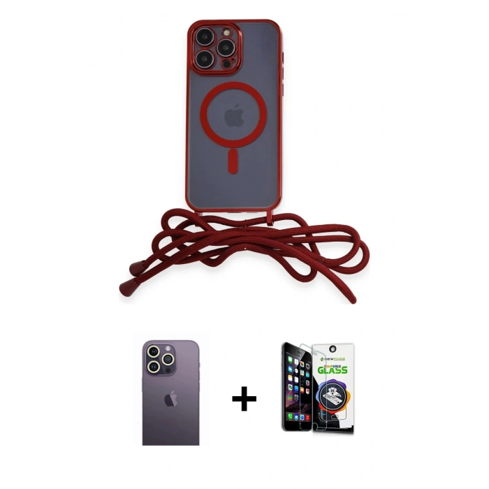 MARSİLYAN™- iPhone 12 Pro Max Kılıf Eksen Özel Seri - Şeffaf Temperli Cam Ekran Koruyucu + Beyaz Neon Fosforlu Kamera Lens
