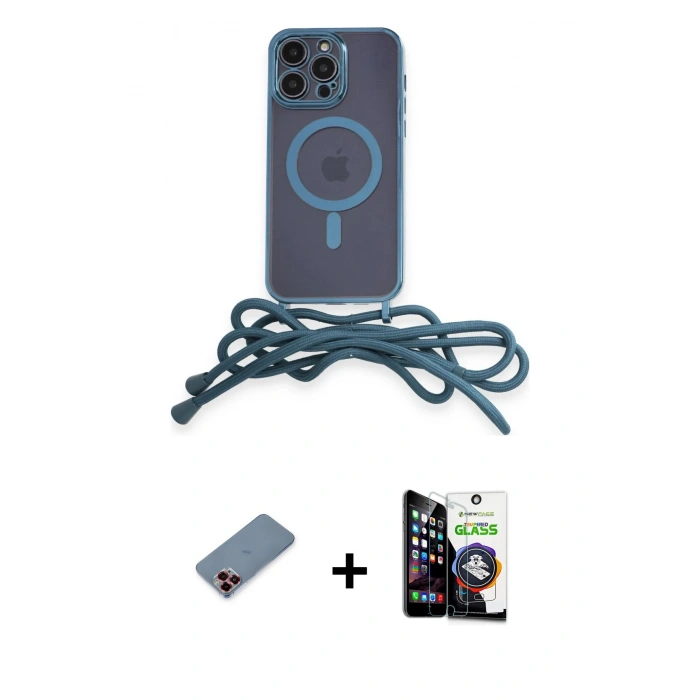 MARSİLYAN™- iPhone 12 Pro Max Kılıf Eksen Özel Seri - Şeffaf Temperli Cam Ekran Koruyucu + Metal Kamera Lens Koruma Cam - KI