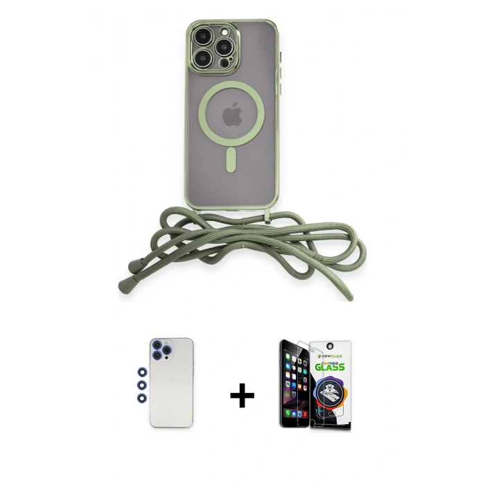 MARSİLYAN™- iPhone 12 Pro Max Kılıf Eksen Özel Seri - Şeffaf Temperli Cam Ekran Koruyucu + Shine Kamera Lens - LT