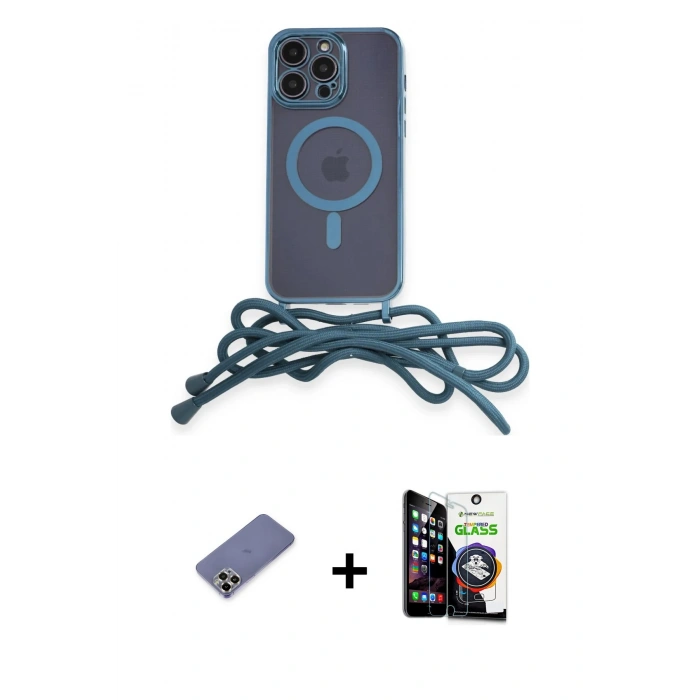 MARSİLYAN™- iPhone 12 Pro Max Kılıf Eksen Özel Seri - Şeffaf Temperli Cam Ekran Koruyucu + Metal Kamera Lens Koruma Cam - GD