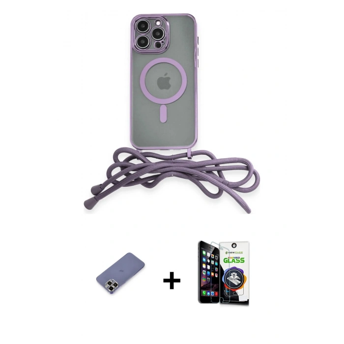 MARSİLYAN™- iPhone 12 Pro Max Kılıf Eksen Özel Seri - Şeffaf Temperli Cam Ekran Koruyucu + Metal Kamera Lens Koruma Cam - GD