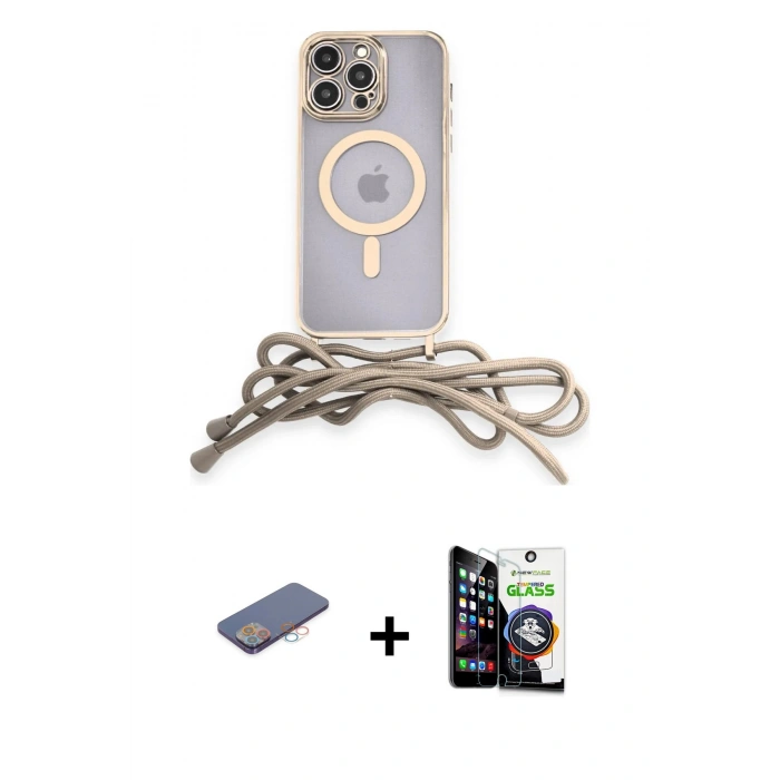 MARSİLYAN™- iPhone 12 Pro Max Kılıf Eksen Özel Seri - Şeffaf Temperli Cam Ekran Koruyucu + Pembe Renkli Kamera Lens Koruma Cam