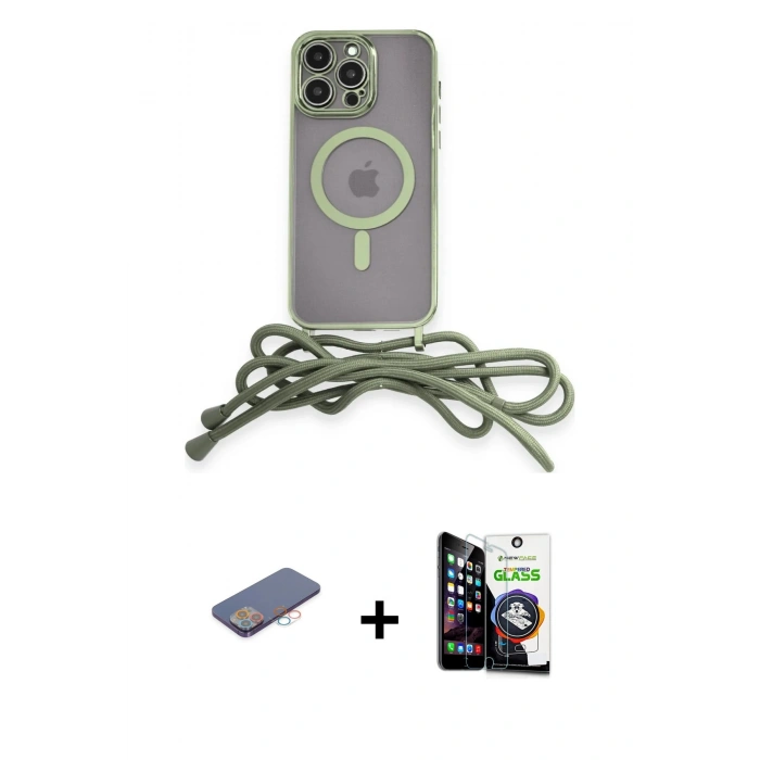 MARSİLYAN™- iPhone 12 Pro Max Kılıf Eksen Özel Seri - Şeffaf Temperli Cam Ekran Koruyucu + Pembe Renkli Kamera Lens Koruma Cam