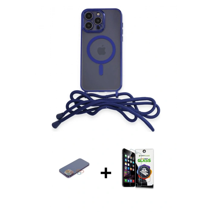 MARSİLYAN™- iPhone 12 Pro Max Kılıf Eksen Özel Seri - Şeffaf Temperli Cam Ekran Koruyucu + Pembe Renkli Kamera Lens Koruma Cam