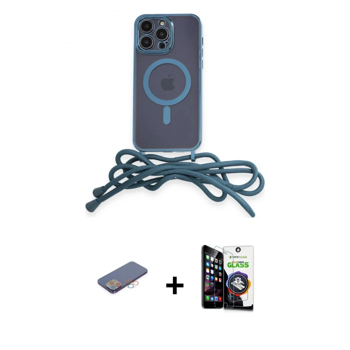 MARSİLYAN™- iPhone 12 Pro Max Kılıf Eksen Özel Seri - Şeffaf Temperli Cam Ekran Koruyucu + Pembe Renkli Kamera Lens Koruma Cam