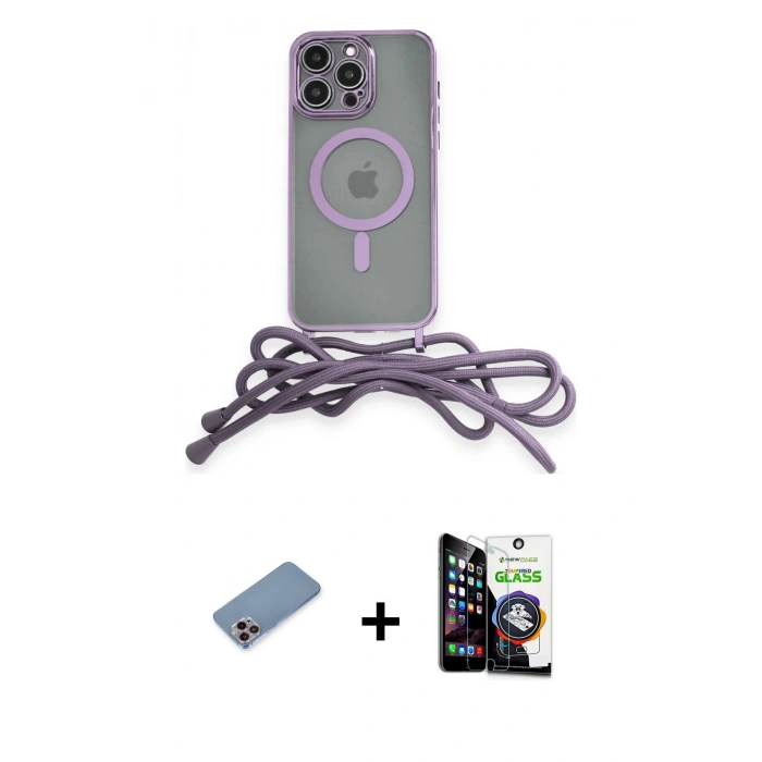 MARSİLYAN™- iPhone 12 Pro Max Kılıf Eksen Özel Seri - Şeffaf Temperli Cam Ekran Koruyucu + Shine Kamera Lens Koruma Cam - PE
