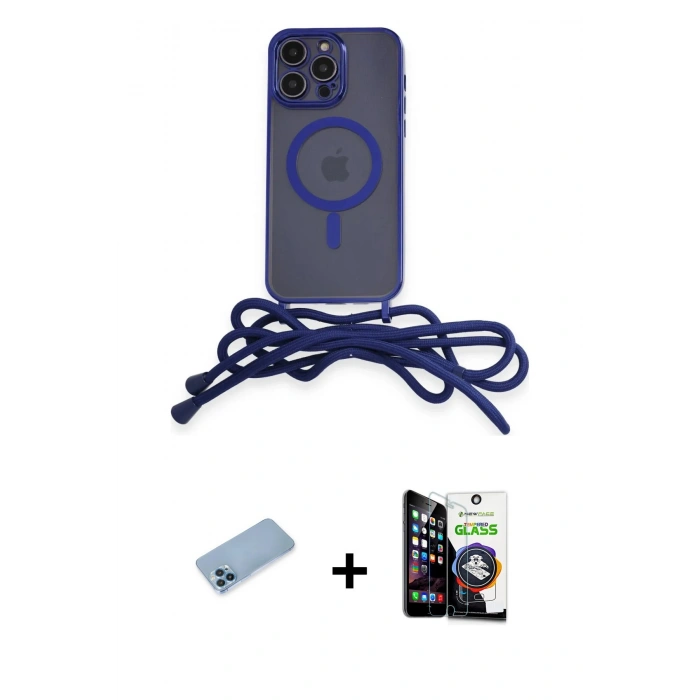 MARSİLYAN™- iPhone 12 Pro Max Kılıf Eksen Özel Seri - Şeffaf Temperli Cam Ekran Koruyucu + Shine Kamera Lens Koruma Cam - MI