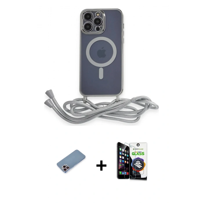 MARSİLYAN™- iPhone 12 Pro Max Kılıf Eksen Özel Seri - Şeffaf Temperli Cam Ekran Koruyucu + Shine Kamera Lens Koruma Cam - PE