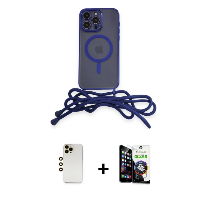 MARSİLYAN™- iPhone 12 Pro Max Kılıf Eksen Özel Seri - Şeffaf Temperli Cam Ekran Koruyucu + Shine Kamera Lens - GD
