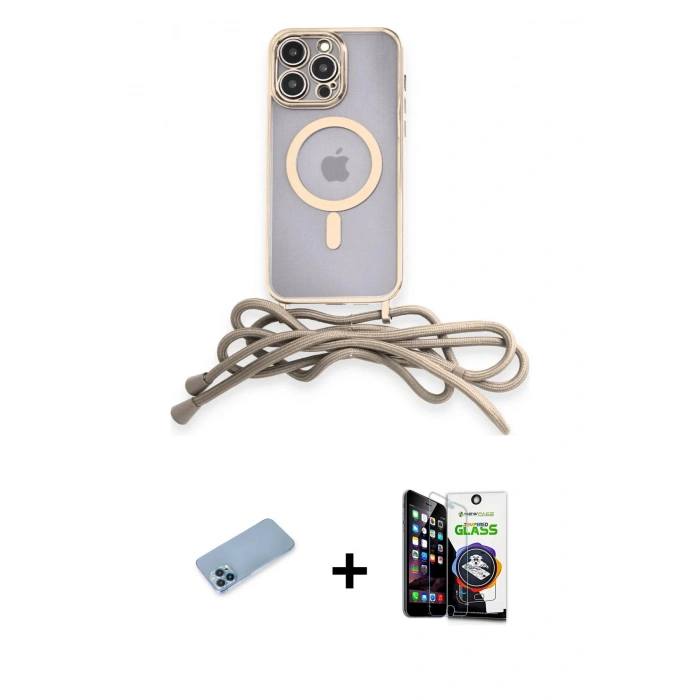 MARSİLYAN™- iPhone 12 Pro Max Kılıf Eksen Özel Seri - Şeffaf Temperli Cam Ekran Koruyucu + Shine Kamera Lens Koruma Cam - MI