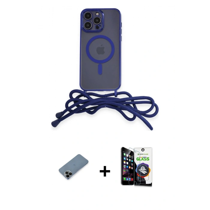 MARSİLYAN™- iPhone 12 Pro Max Kılıf Eksen Özel Seri - Şeffaf Temperli Cam Ekran Koruyucu + Siyah Shine Kamera Lens Koruma Cam