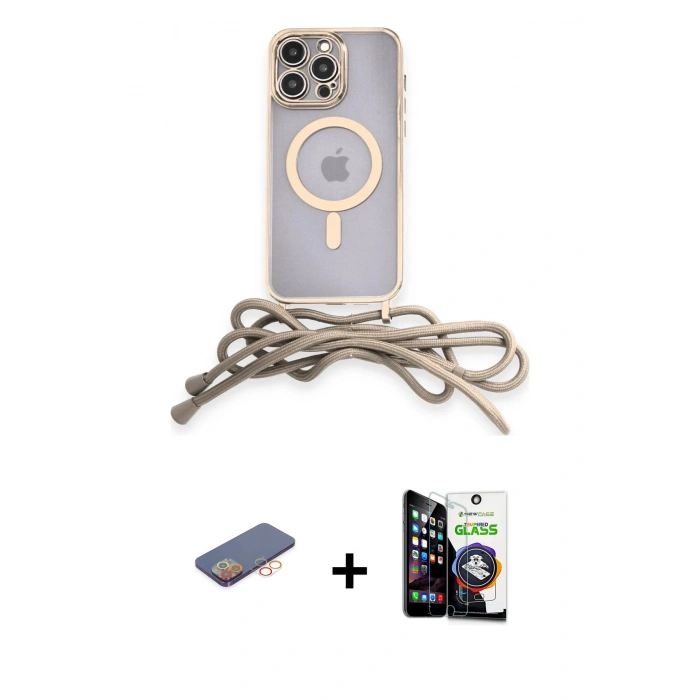 MARSİLYAN™- iPhone 12 Pro Max Kılıf Eksen Özel Seri - Şeffaf Temperli Cam Ekran Koruyucu + Renkli Kamera Lens Koruma Cam - TU