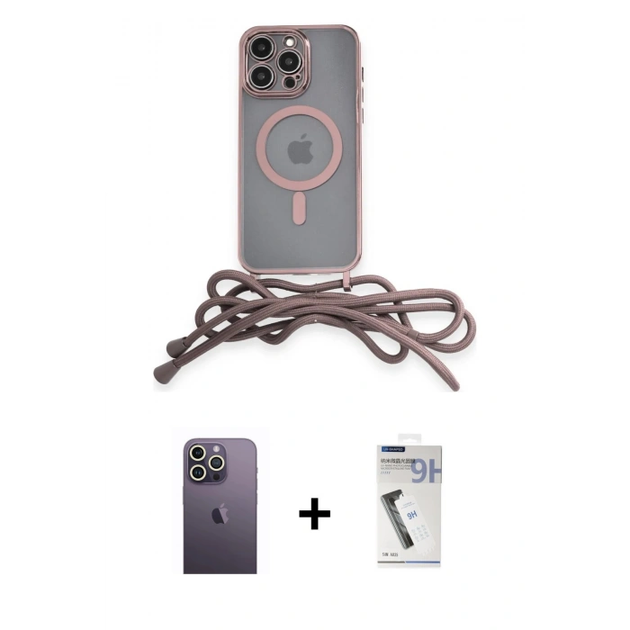 MARSİLYAN™- iPhone 12 Pro Max Kılıf Eksen Özel Seri - Şeffaf Uv Polymer Nano Ekran Koruyucu + Neon Fosforlu Kamera Lens - BZ
