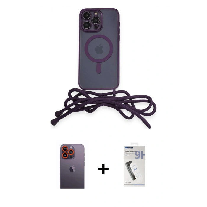 MARSİLYAN™- iPhone 12 Pro Max Kılıf Eksen Özel Seri - Şeffaf Uv Polymer Nano Ekran Koruyucu + Neon Fosforlu Kamera Lens - TU