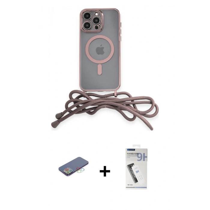 MARSİLYAN™- iPhone 12 Pro Max Kılıf Eksen Özel Seri - Şeffaf Uv Polymer Nano Ekran Koruyucu + Renkli Kamera Lens Koruma Cam - MI